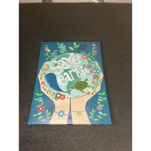 Save the Earth Canvas Wall Art Print Whales Turtles Koalas Nature Floral